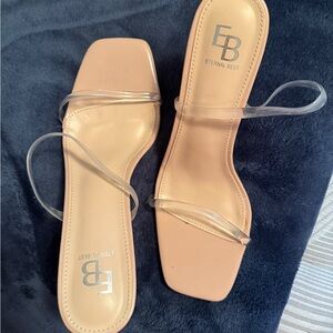Nude Heels with Clear Straps